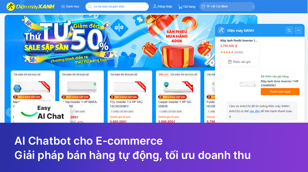 AI Chatbot cho E-commerce: Giải pháp bán hàng tự động, tối ưu doanh thu